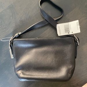 Small black leather coach bag